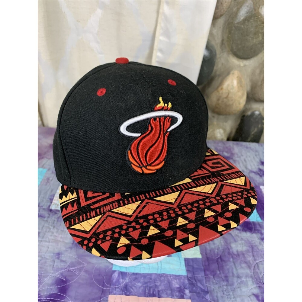 NEW ERA Miami Heat 9Fifty Strapback Hat Cap Hardwood Classic Aztec Bill NBA